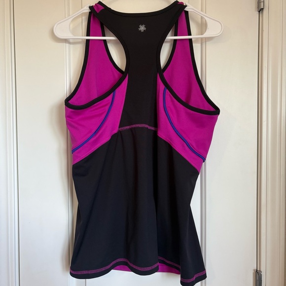 Tek Gear Women’s Dry Tek Black & Purple Athletic Sports Racerback Tank - Size L - Picture 4 of 5